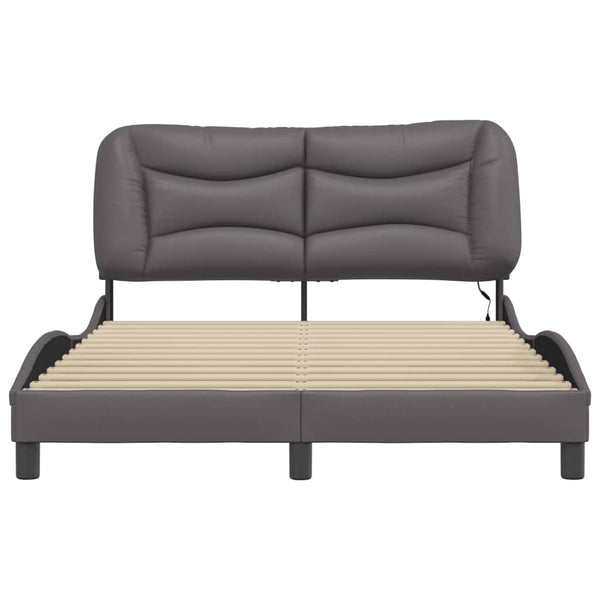 Bettgestell Grau 140x200 cm mit LED