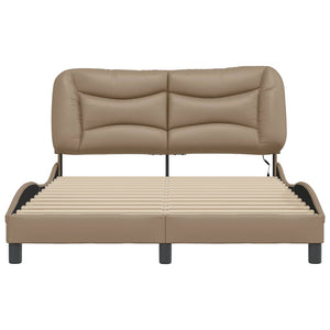 Bettgestell mit LED Cappuccino-Braun 140x200 cm