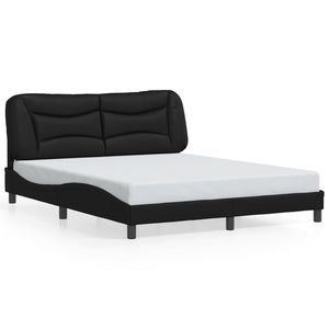 Bettgestell mit LED Schwarz 160x200 cm