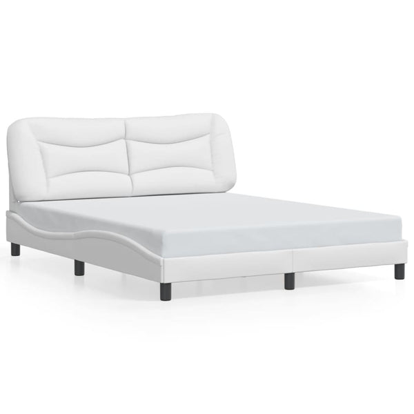 Bettgestell mit LED 160x200 cm Weiß