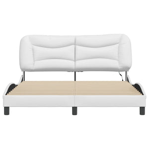 Bettgestell mit LED 160x200 cm Weiß