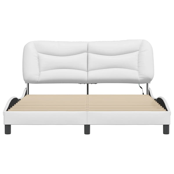 Bettgestell mit LED 160x200 cm Weiß