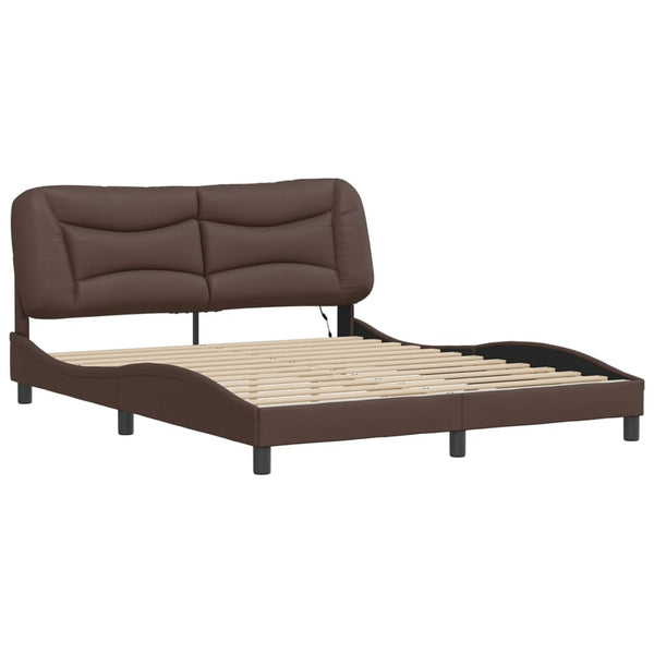 Bettgestell mit LED Braun 160x200 cm