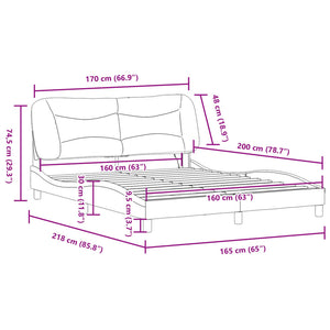 Bettgestell mit LED Braun 160x200 cm