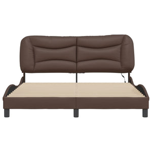 Bettgestell mit LED Braun 160x200 cm
