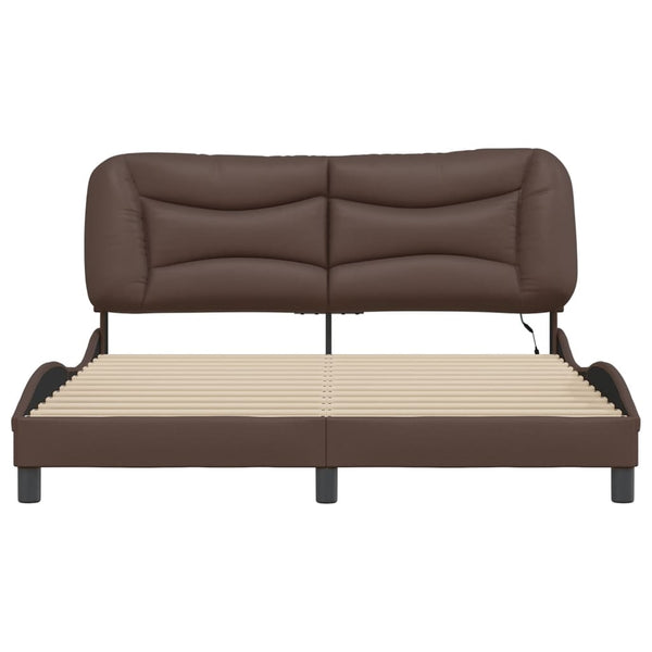 Bettgestell mit LED Braun 160x200 cm