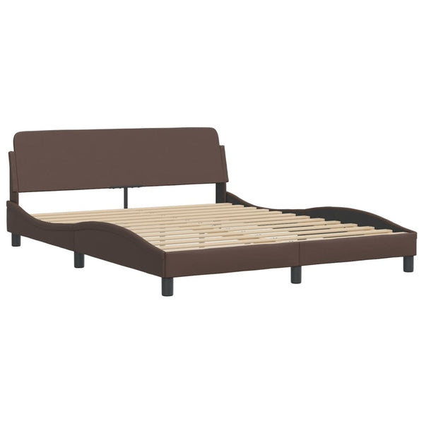 Bettgestell mit LED Braun 160x200 cm