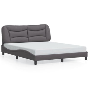 Bettgestell mit LED Grau 160x200 cm