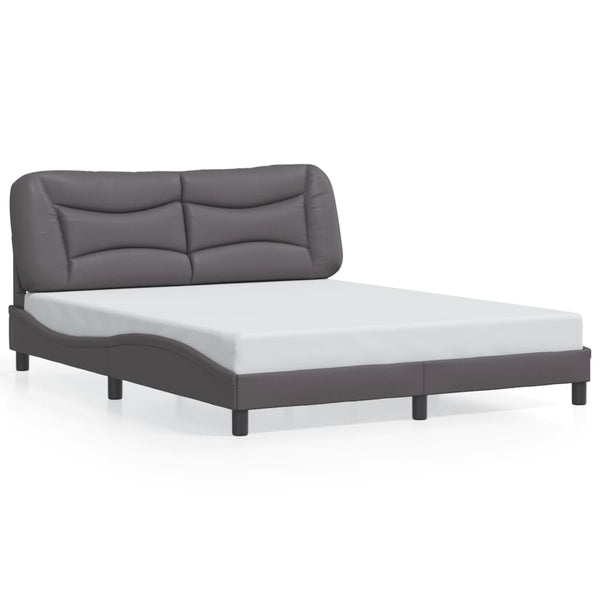 Bettgestell mit LED Grau 160x200 cm