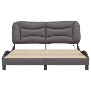 Bettgestell mit LED Grau 160x200 cm