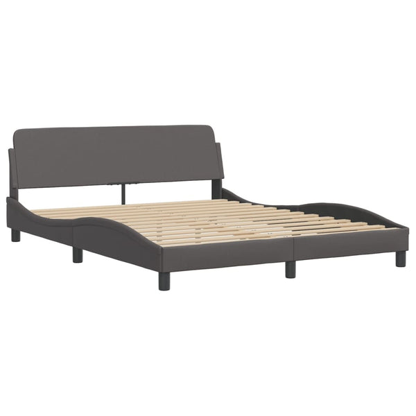Bettgestell mit LED Grau 160x200 cm