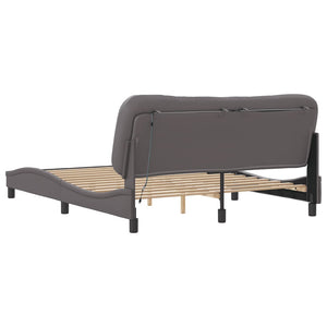 Bettgestell mit LED Grau 160x200 cm