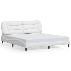 vidaXL LED Bed Frame without Mattress "Hvar" Black and White 180x200 cm