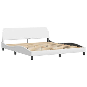 vidaXL LED Bed Frame without Mattress "Hvar" Black and White 180x200 cm