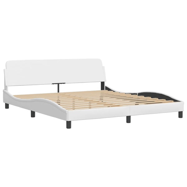 vidaXL LED Bed Frame without Mattress "Hvar" Black and White 180x200 cm