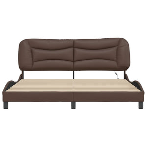 vidaXL LED Bed Frame without Mattress "Hvar" Brown 180x200 cm