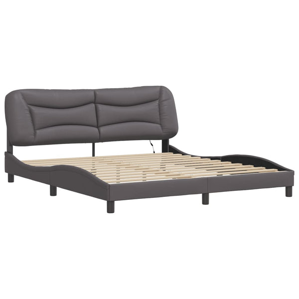 vidaXL LED Bed Frame without Mattress "Hvar" Grey 180x200 cm
