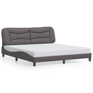 vidaXL LED Bed Frame without Mattress "Hvar" Grey 180x200 cm