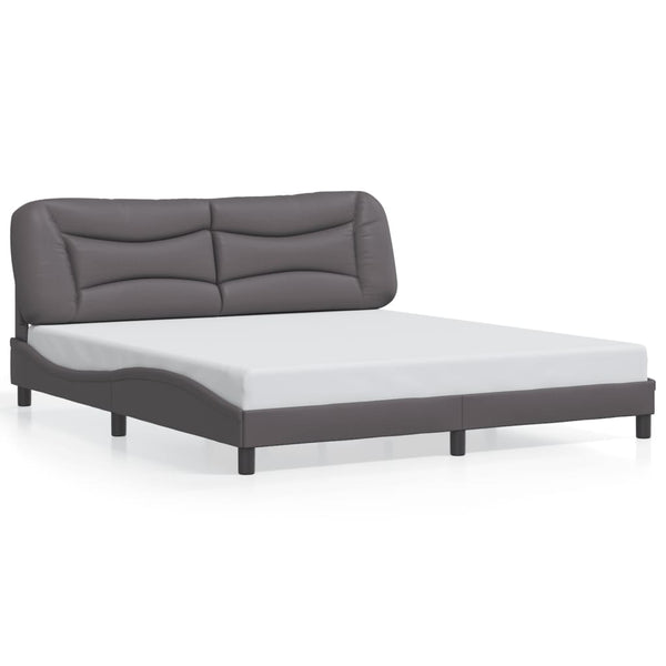 vidaXL LED Bed Frame without Mattress "Hvar" Grey 180x200 cm