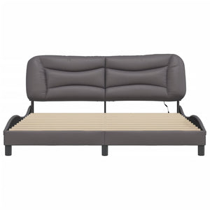 vidaXL LED Bed Frame without Mattress "Hvar" Grey 180x200 cm