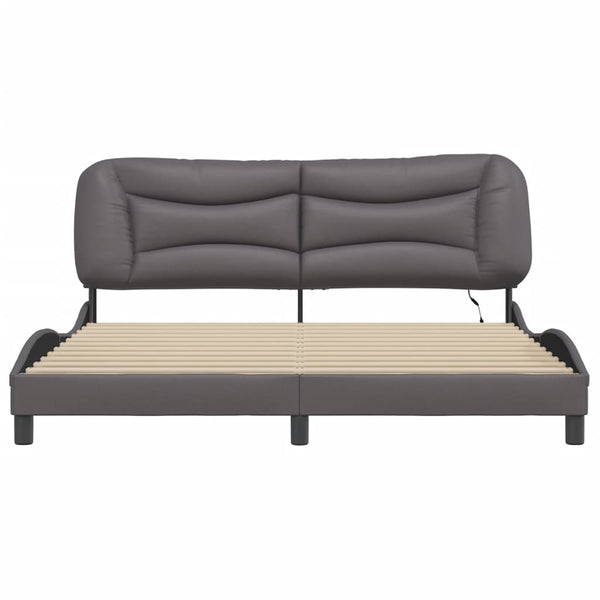 vidaXL LED Bed Frame without Mattress "Hvar" Grey 180x200 cm