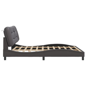 vidaXL LED Bed Frame without Mattress "Hvar" Grey 180x200 cm