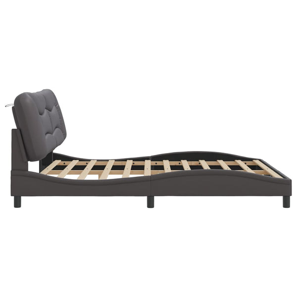 vidaXL LED Bed Frame without Mattress "Hvar" Grey 180x200 cm
