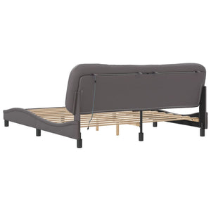 vidaXL LED Bed Frame without Mattress "Hvar" Grey 180x200 cm
