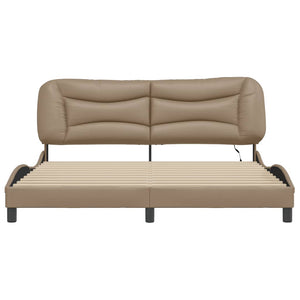 vidaXL LED Bed Frame without Mattress "Hvar" Cappuccino Brown 180x200 cm