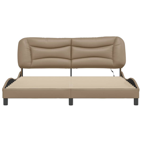vidaXL LED Bed Frame without Mattress "Hvar" Cappuccino Brown 180x200 cm