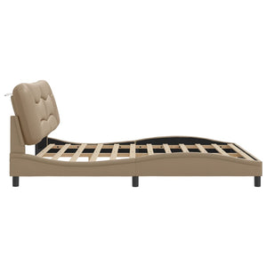 vidaXL LED Bed Frame without Mattress "Hvar" Cappuccino Brown 180x200 cm