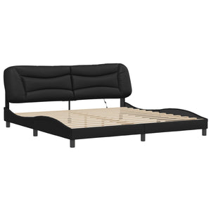 vidaXL LED Bed Frame without Mattress "Hvar" Black 200x200 cm