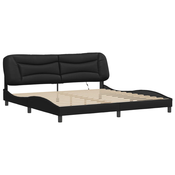 vidaXL LED Bed Frame without Mattress "Hvar" Black 200x200 cm