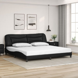 vidaXL LED Bed Frame without Mattress "Hvar" Black 200x200 cm