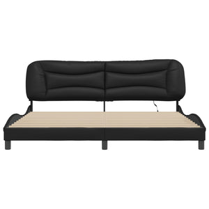 vidaXL LED Bed Frame without Mattress "Hvar" Black 200x200 cm