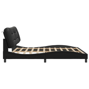 vidaXL LED Bed Frame without Mattress "Hvar" Black 200x200 cm