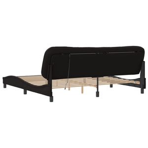 vidaXL LED Bed Frame without Mattress "Hvar" Black 200x200 cm