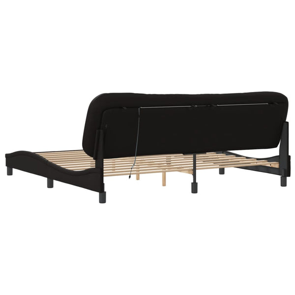 vidaXL LED Bed Frame without Mattress "Hvar" Black 200x200 cm