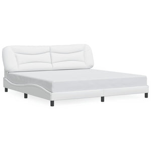 vidaXL LED Bed Frame without Mattress "Hvar" White 200x200 cm
