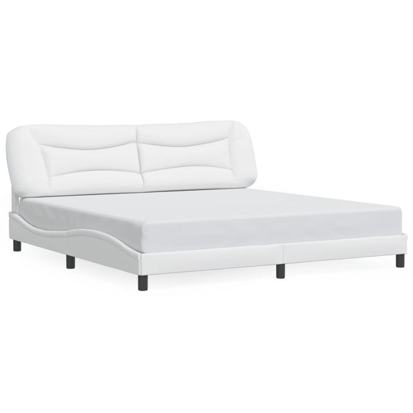 vidaXL LED Bed Frame without Mattress "Hvar" White 200x200 cm