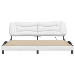 vidaXL LED Bed Frame without Mattress "Hvar" White 200x200 cm