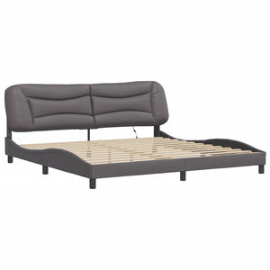 vidaXL LED Bed Frame without Mattress "Hvar" Grey 200x200 cm