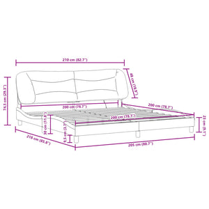 vidaXL LED Bed Frame without Mattress "Hvar" Grey 200x200 cm