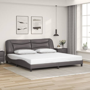 vidaXL LED Bed Frame without Mattress "Hvar" Grey 200x200 cm