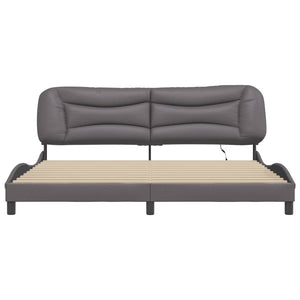 vidaXL LED Bed Frame without Mattress "Hvar" Grey 200x200 cm