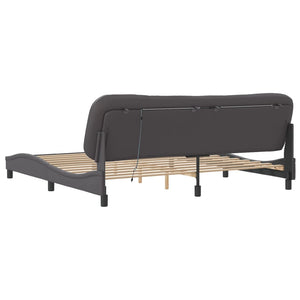 vidaXL LED Bed Frame without Mattress "Hvar" Grey 200x200 cm