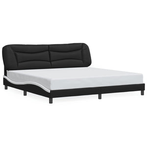 vidaXL LED Bed Frame without Mattress "Hvar" Black and White 200x200 cm