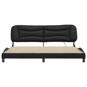 vidaXL LED Bed Frame without Mattress "Hvar" Black and White 200x200 cm