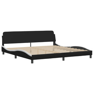 vidaXL LED Bed Frame without Mattress "Hvar" Black and White 200x200 cm