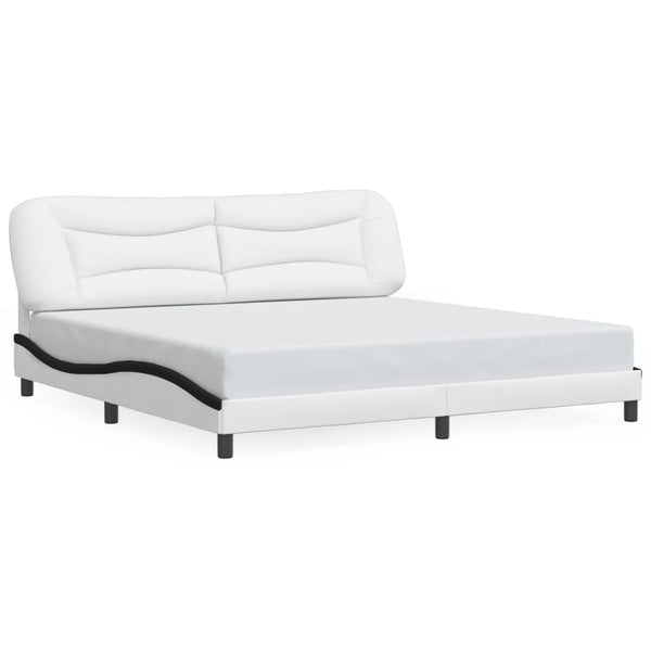 vidaXL LED Bed Frame without Mattress "Hvar" White and Black 200x200 cm